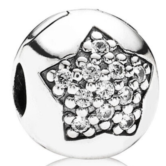 Pandora 925 You're A Star Sparkly Clear CZ Stone Rare Retired Clip Bead Charm - Picture 1 of 6
